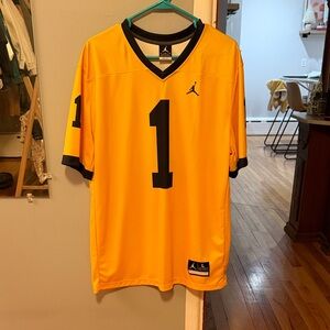 Jordan Men's Bright Yellow Michigan Jersey with Blue Accents